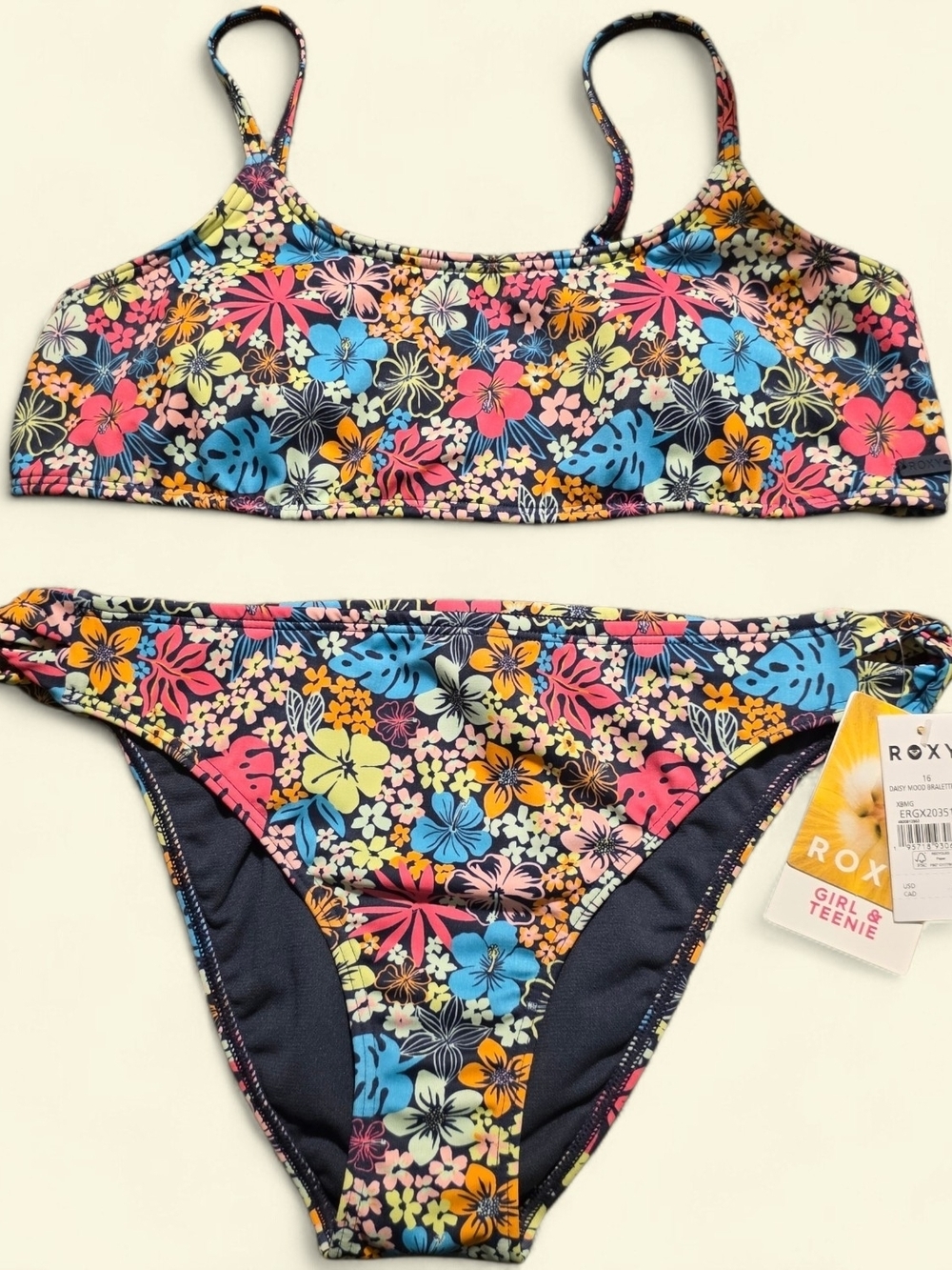 🆕️Roxy Girls Floral Bikini Set - Multicolor Size 16 Girls
